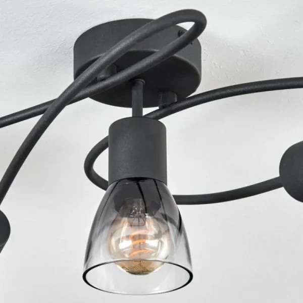 hofstein Medelim Plafonnier Clair, Fumé, 5 lumières* Lampes Modernes