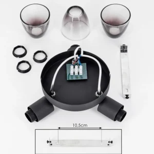 hofstein Medelim Plafonnier Clair, Fumé, 3 lumières* Lampes Modernes
