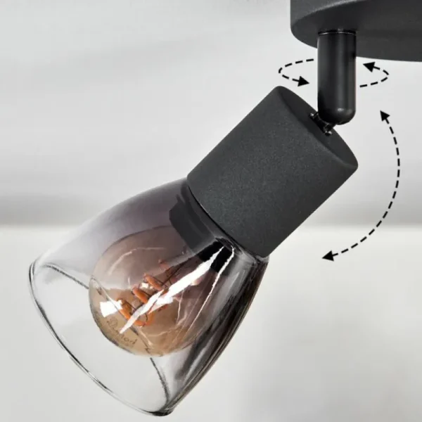 hofstein Medelim Plafonnier Clair, Fumé, 3 lumières* Lampes Modernes