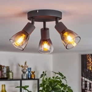 hofstein Medelim Plafonnier Clair, Fumé, 3 lumières* Lampes Modernes
