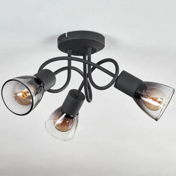 hofstein Medelim Plafonnier Clair, Fumé, 3 lumières* Lampes Modernes