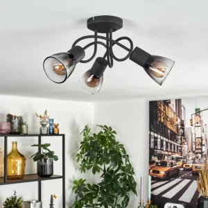 hofstein Medelim Plafonnier Clair, Fumé, 3 lumières* Lampes Modernes
