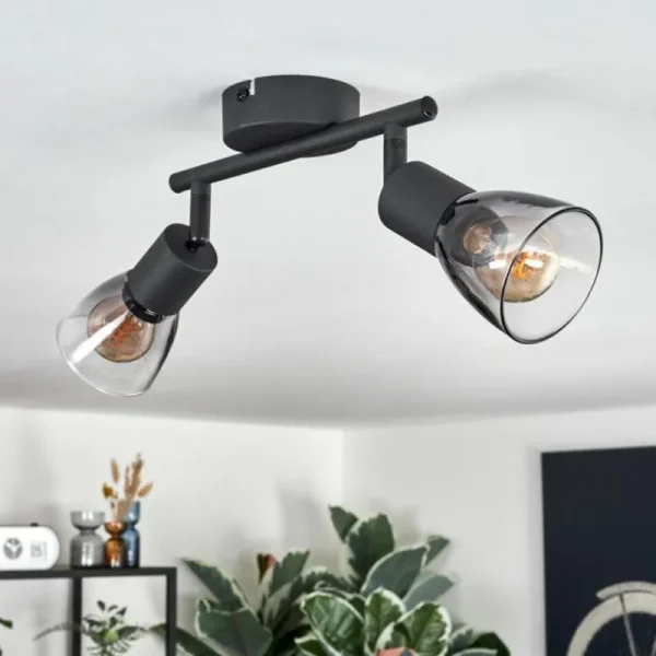 hofstein Medelim Plafonnier Noir, 2 lumières* Lampes Modernes