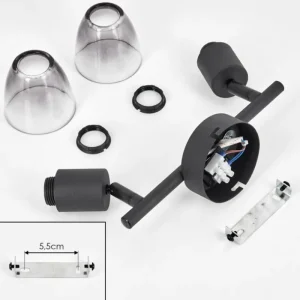 hofstein Medelim Plafonnier Noir, 2 lumières* Lampes Modernes
