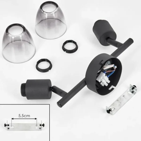 hofstein Medelim Plafonnier Noir, 2 lumières* Lampes Modernes