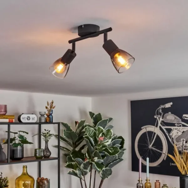hofstein Medelim Plafonnier Noir, 2 lumières* Lampes Modernes