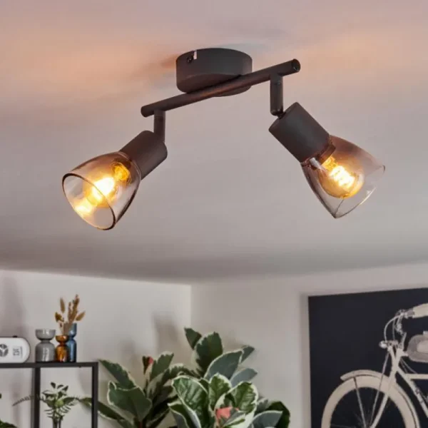 hofstein Medelim Plafonnier Noir, 2 lumières* Lampes Modernes