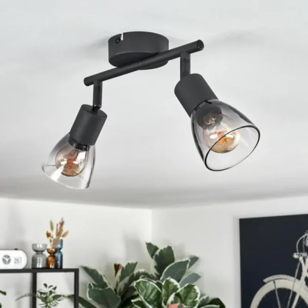 hofstein Medelim Plafonnier Noir, 2 lumières* Lampes Modernes