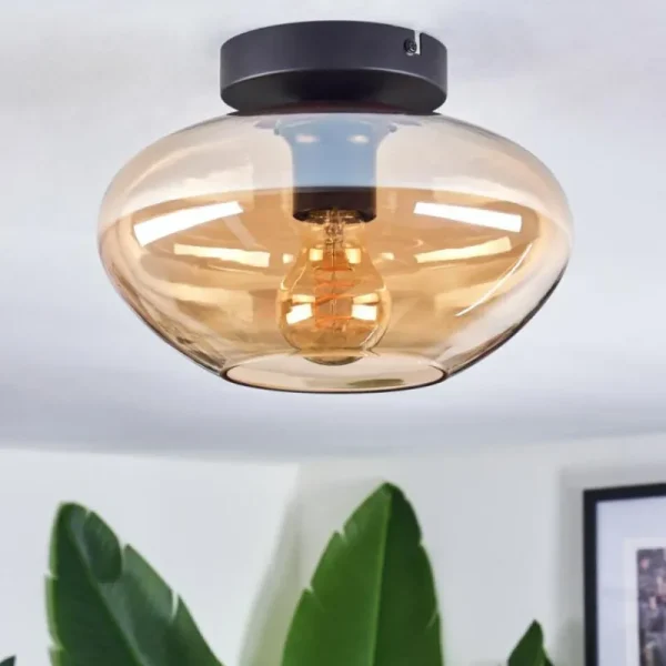hofstein Mertola Plafonnier Ambre, 1 lumière* Lampes En Verre