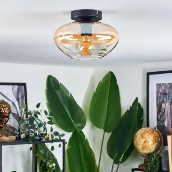 hofstein Mertola Plafonnier Ambre, Clair, 1 lumière* Lampes En Verre