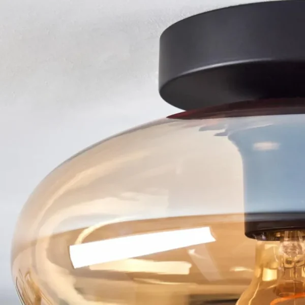 hofstein Mertola Plafonnier Ambre, 1 lumière* Lampes En Verre