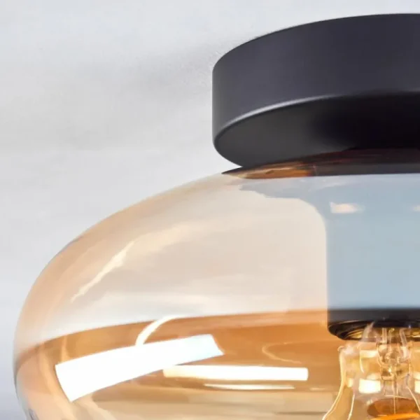 hofstein Mertola Plafonnier Ambre, Clair, 1 lumière* Lampes En Verre
