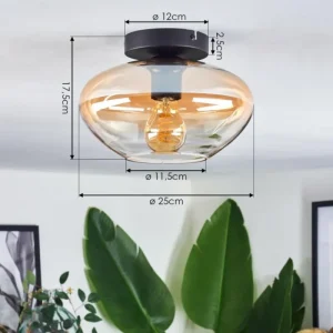 hofstein Mertola Plafonnier Ambre, Clair, 1 lumière* Lampes En Verre