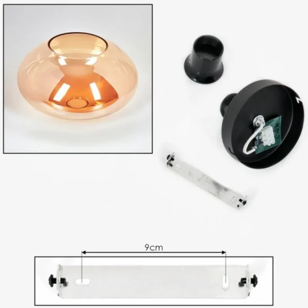 hofstein Mertola Plafonnier Ambre, 1 lumière* Lampes En Verre