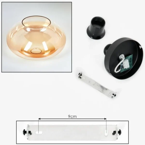 hofstein Mertola Plafonnier Ambre, Clair, 1 lumière* Lampes En Verre