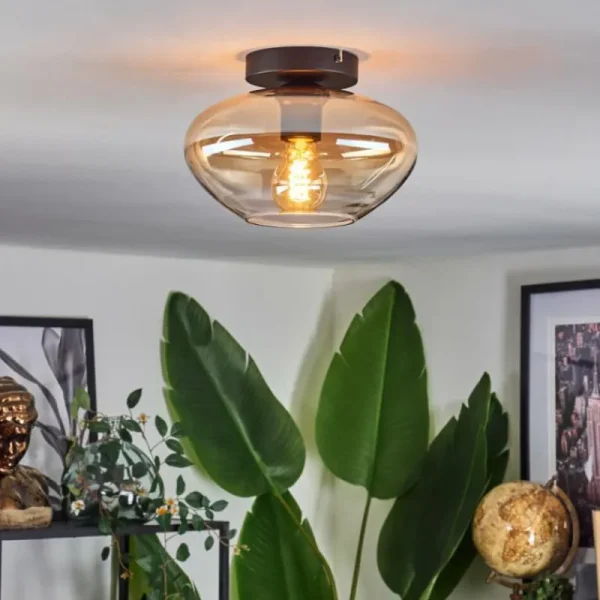 hofstein Mertola Plafonnier Ambre, Clair, 1 lumière* Lampes En Verre