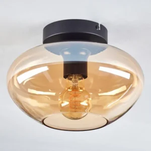 hofstein Mertola Plafonnier Ambre, 1 lumière* Lampes En Verre