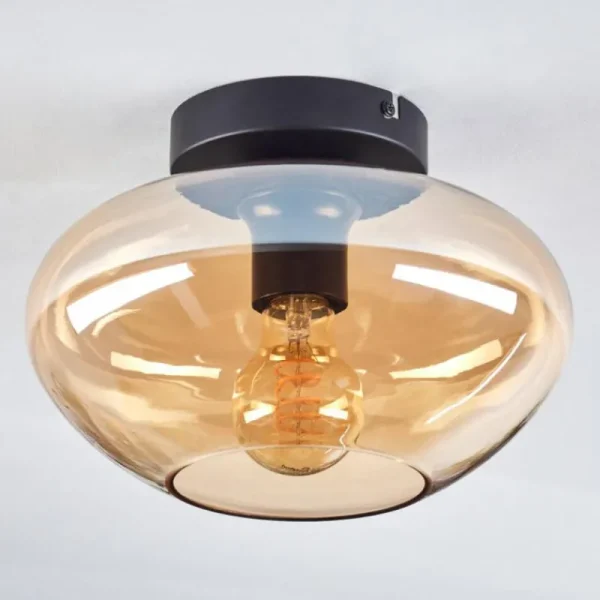 hofstein Mertola Plafonnier Ambre, 1 lumière* Lampes En Verre