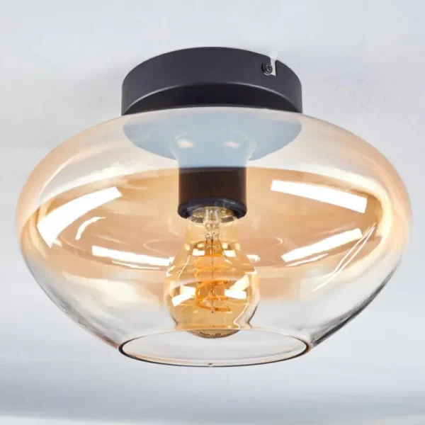 hofstein Mertola Plafonnier Ambre, Clair, 1 lumière* Lampes En Verre