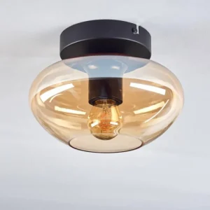 hofstein Mertola Plafonnier Ambre, 1 lumière* Lampes En Verre