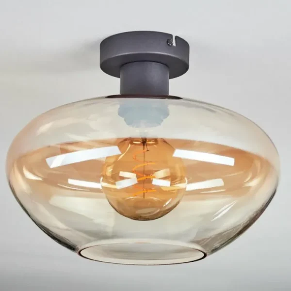 hofstein Mertola Plafonnier Ambre, Clair, 1 lumière* Lampes En Verre