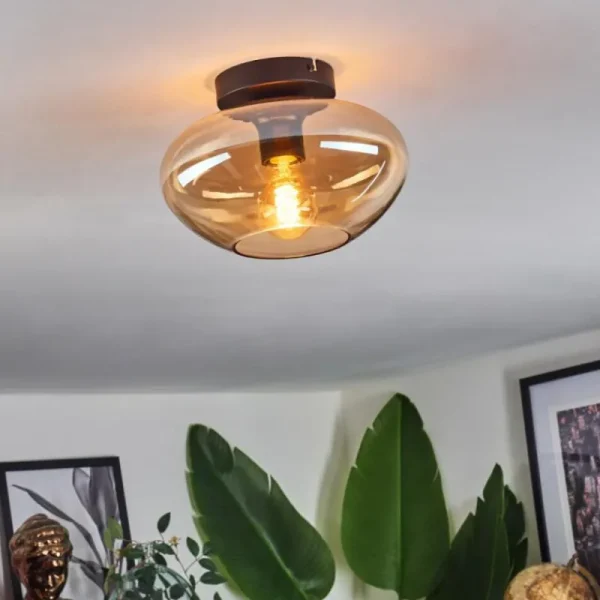 hofstein Mertola Plafonnier Ambre, 1 lumière* Lampes En Verre