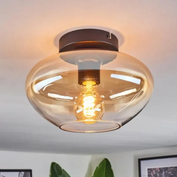 hofstein Mertola Plafonnier Ambre, Clair, 1 lumière* Lampes En Verre