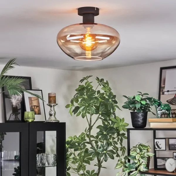 hofstein Mertola Plafonnier Ambre, Clair, 1 lumière* Lampes En Verre