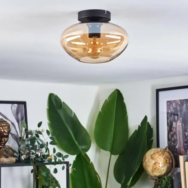 hofstein Mertola Plafonnier Ambre, 1 lumière* Lampes En Verre