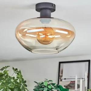 hofstein Mertola Plafonnier Ambre, Clair, 1 lumière* Lampes En Verre