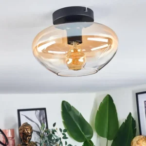 hofstein Mertola Plafonnier Ambre, Clair, 1 lumière* Lampes En Verre