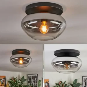 hofstein Mertola Plafonnier, Boule lumineuse Clair, Fumé, 1 lumière* Lampes Modernes