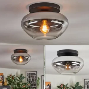 hofstein Mertola Plafonnier, Boule lumineuse Clair, Fumé, 1 lumière* Lampes Modernes