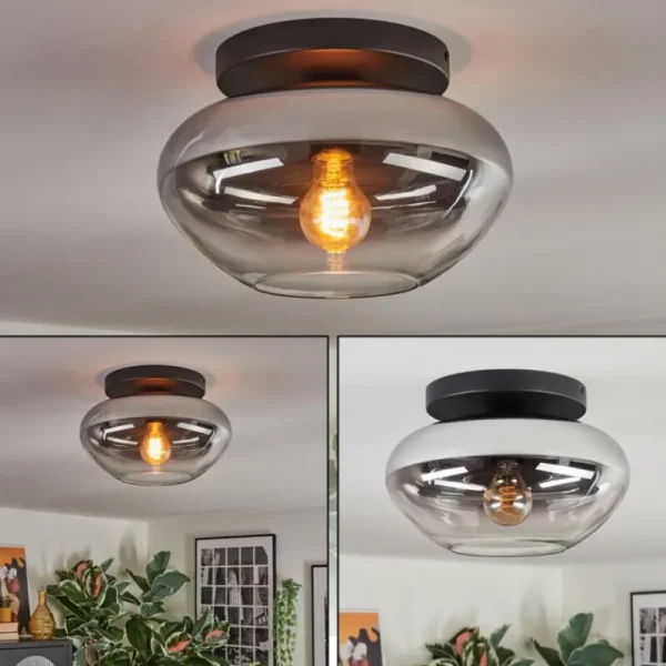 hofstein Mertola Plafonnier, Boule lumineuse Clair, Fumé, 1 lumière* Lampes Modernes