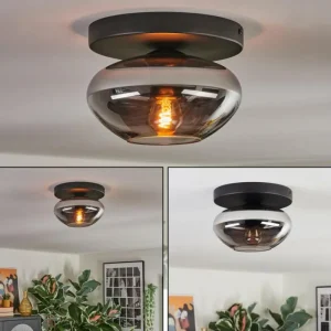 hofstein Mertola Plafonnier, Boule lumineuse Fumé, 1 lumière* Lampes Modernes