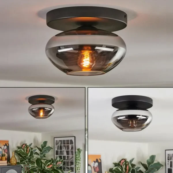 hofstein Mertola Plafonnier, Boule lumineuse Fumé, 1 lumière* Lampes Modernes