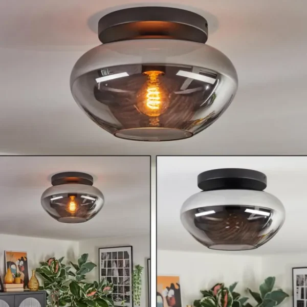 hofstein Mertola Plafonnier, Boule lumineuse Fumé, 1 lumière* Lampes Modernes