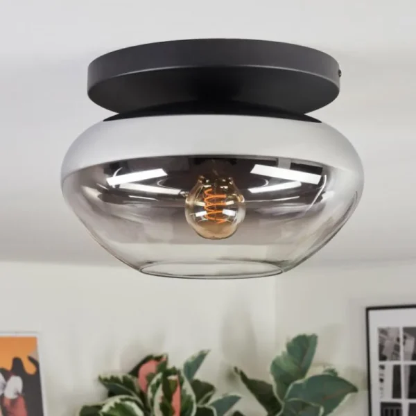 hofstein Mertola Plafonnier, Boule lumineuse Clair, Fumé, 1 lumière* Lampes Modernes