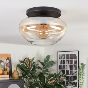 hofstein Mertola Plafonnier, Boule lumineuse Ambre, Clair, 1 lumière* Lampes En Verre