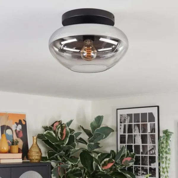 hofstein Mertola Plafonnier, Boule lumineuse Clair, Fumé, 1 lumière* Lampes Modernes