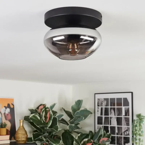 hofstein Mertola Plafonnier, Boule lumineuse Fumé, 1 lumière* Lampes Modernes
