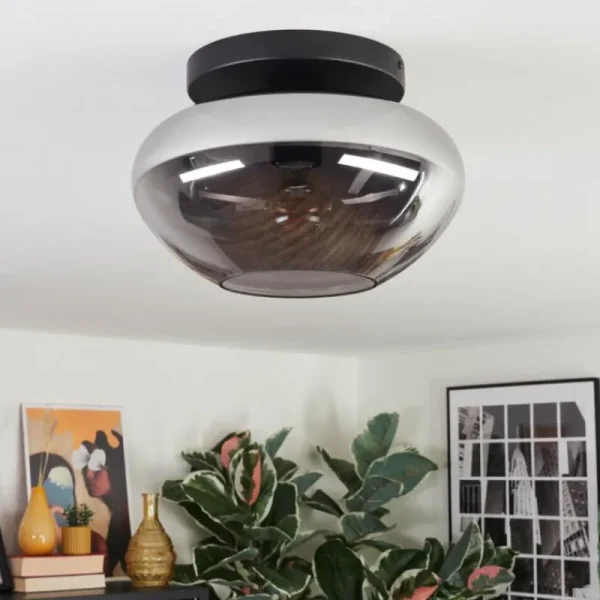 hofstein Mertola Plafonnier, Boule lumineuse Fumé, 1 lumière* Lampes Modernes