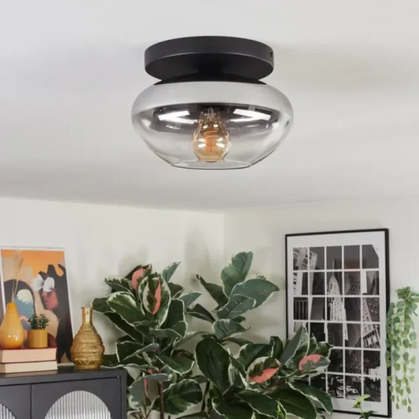 hofstein Mertola Plafonnier, Boule lumineuse Clair, Fumé, 1 lumière* Lampes Modernes