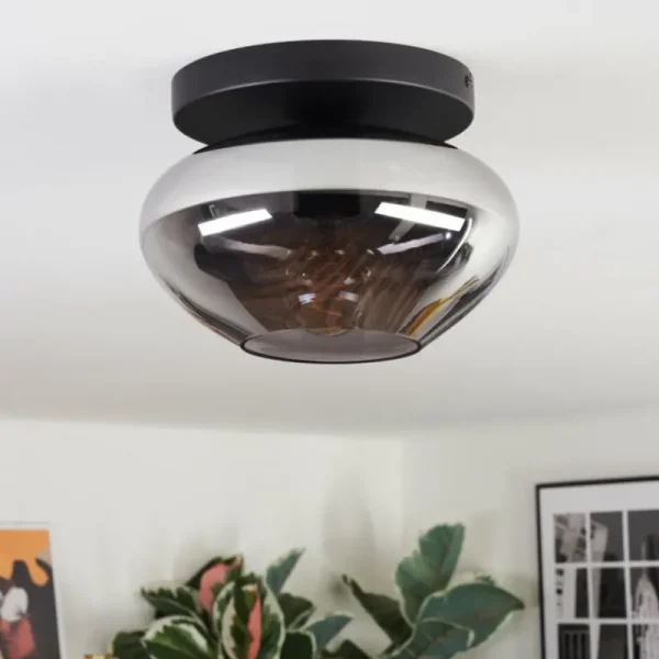 hofstein Mertola Plafonnier, Boule lumineuse Fumé, 1 lumière* Lampes Modernes