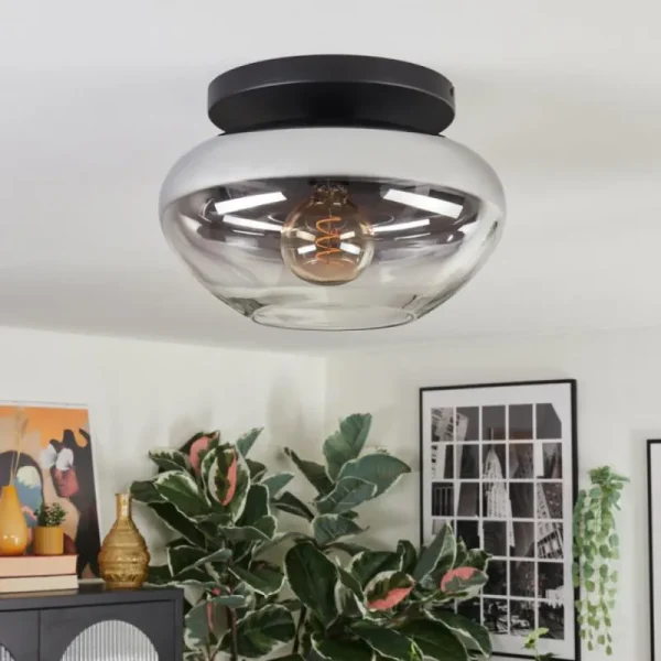 hofstein Mertola Plafonnier, Boule lumineuse Clair, Fumé, 1 lumière* Lampes Modernes