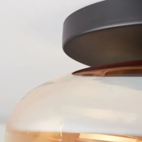 hofstein Mertola Plafonnier, Boule lumineuse Ambre, 1 lumière* Lampes En Verre