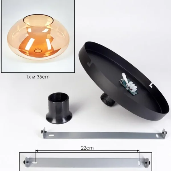 hofstein Mertola Plafonnier, Boule lumineuse Ambre, 1 lumière* Lampes En Verre
