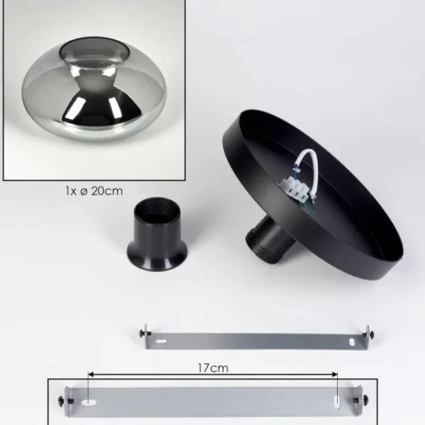 hofstein Mertola Plafonnier, Boule lumineuse Fumé, 1 lumière* Lampes Modernes