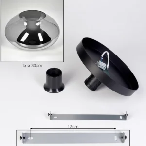 hofstein Mertola Plafonnier, Boule lumineuse Fumé, 1 lumière* Lampes Modernes
