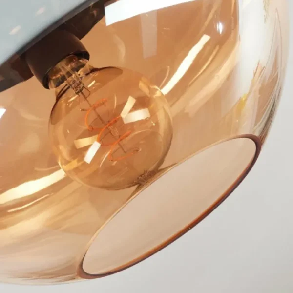 hofstein Mertola Plafonnier, Boule lumineuse Ambre, 1 lumière* Lampes En Verre